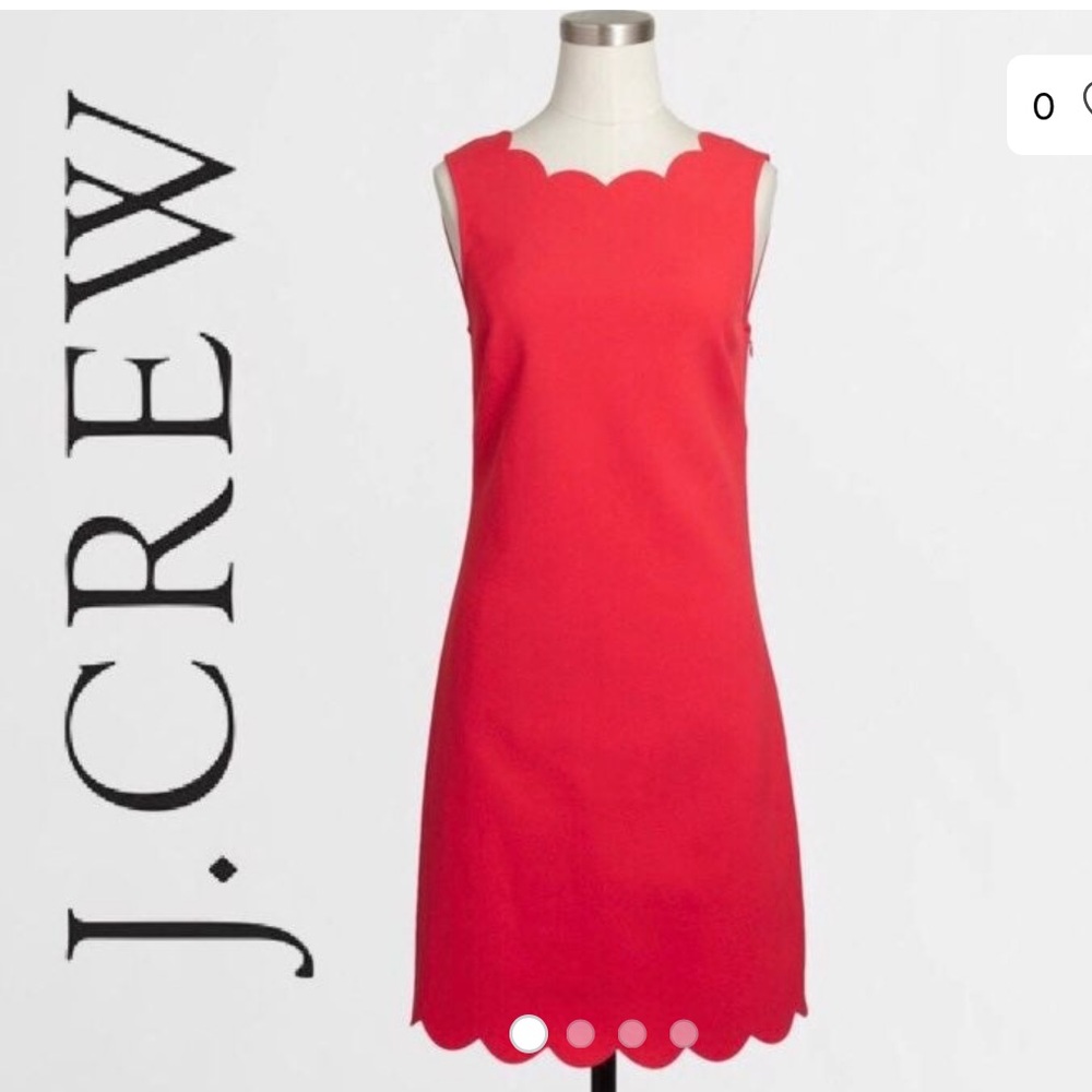 JCrew Coral Scallop Dress Size 2